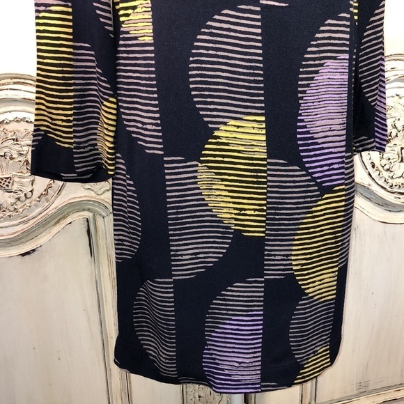 White Stuff Vintage Look Mid Sleeve Roll Collar with Retro Pattern Dress UK 6 - Picture 3 of 12